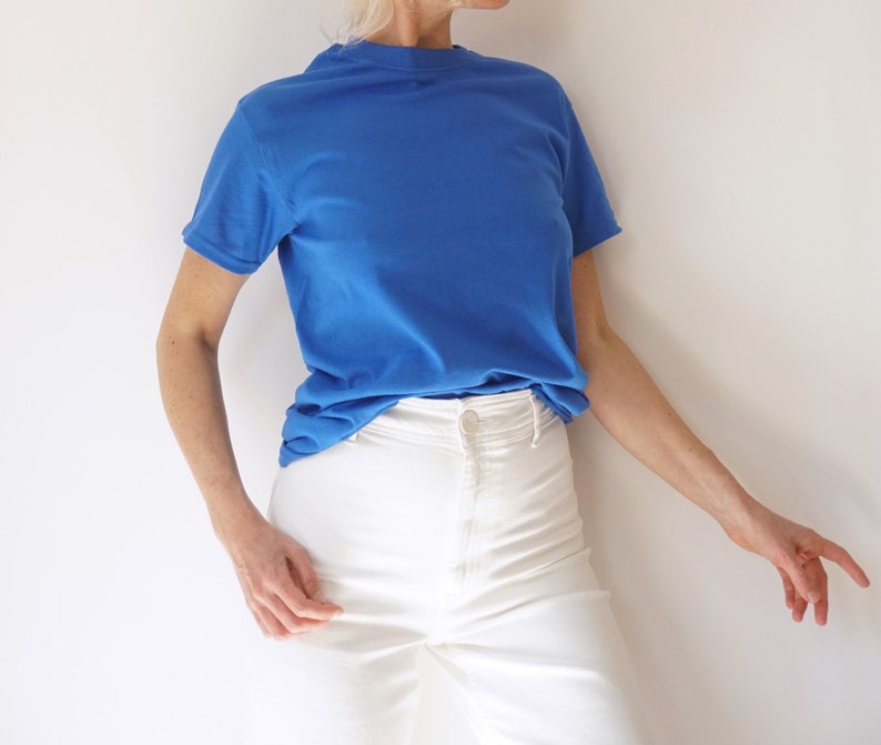 Vintage Bill Cunningham's Blue T Shirt | Crewneck Tee Cotton | 100% Cotton | S-M