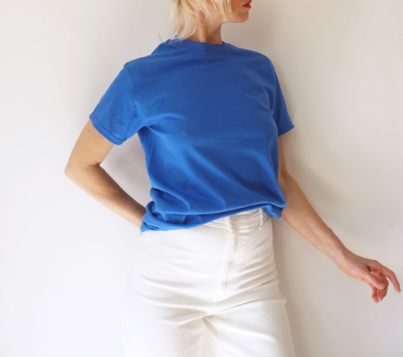 Vintage Bill Cunningham's Blue T Shirt | Crewneck Tee Cotton | 100% Cotton | S-M