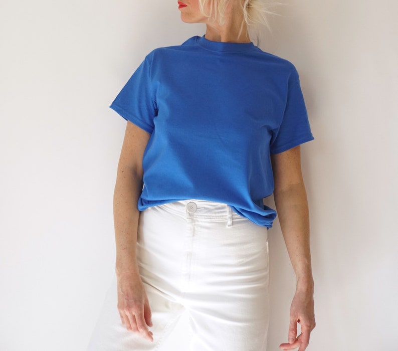 Vintage Bill Cunningham's Blue T Shirt | Crewneck Tee Cotton | 100% Cotton | S-M