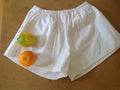 Vintage White Leisure Cotton Shorts | Pull-On Athletic Shorts | Summer Staple Bottoms
